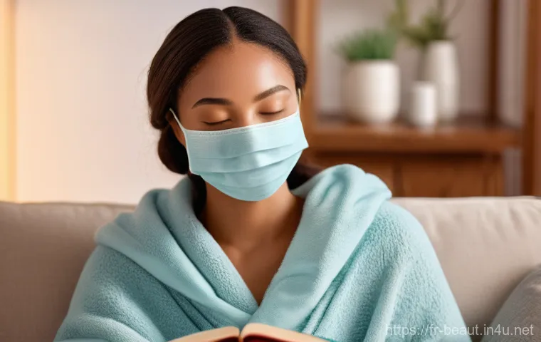 쿨링 마스크팩과 보습팩 차이 - **Prompt:** A beautiful young woman, with healthy, clear skin, gracefully applying a translucent, co...